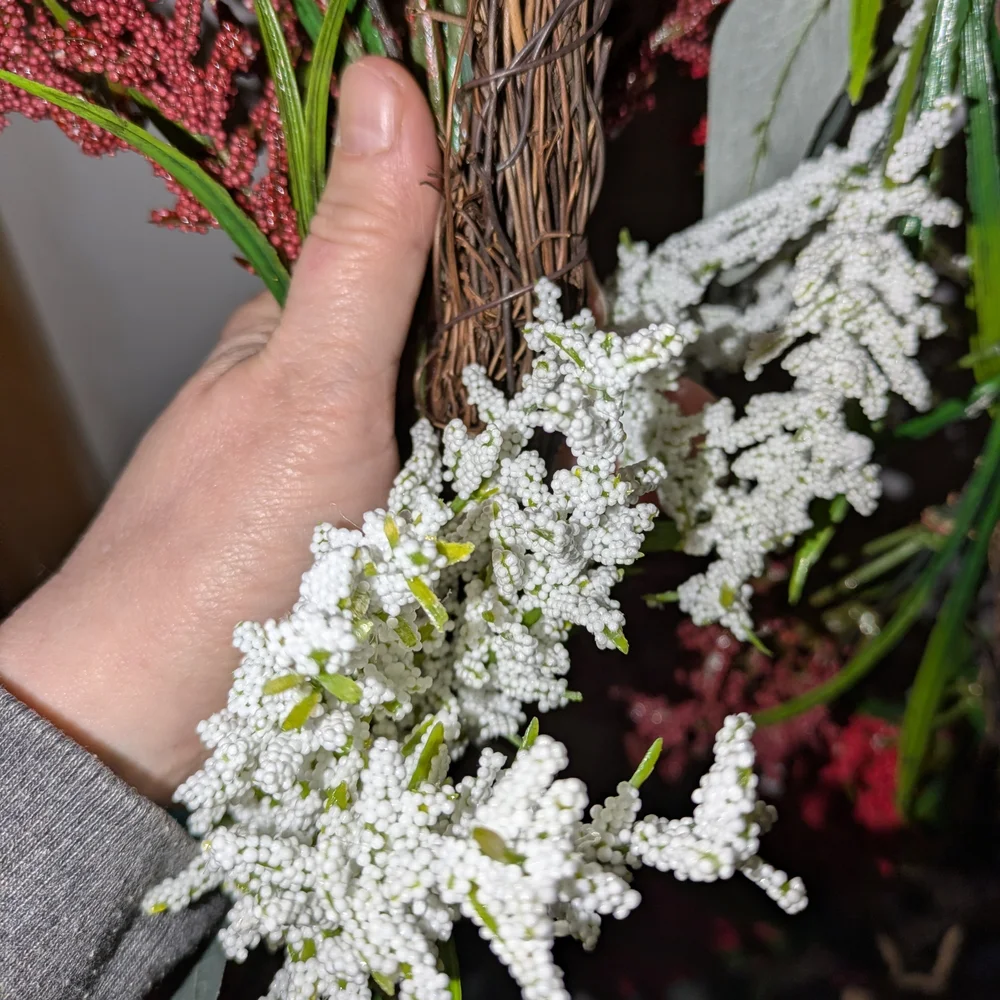 Rustic Red and White Holiday Garland 70